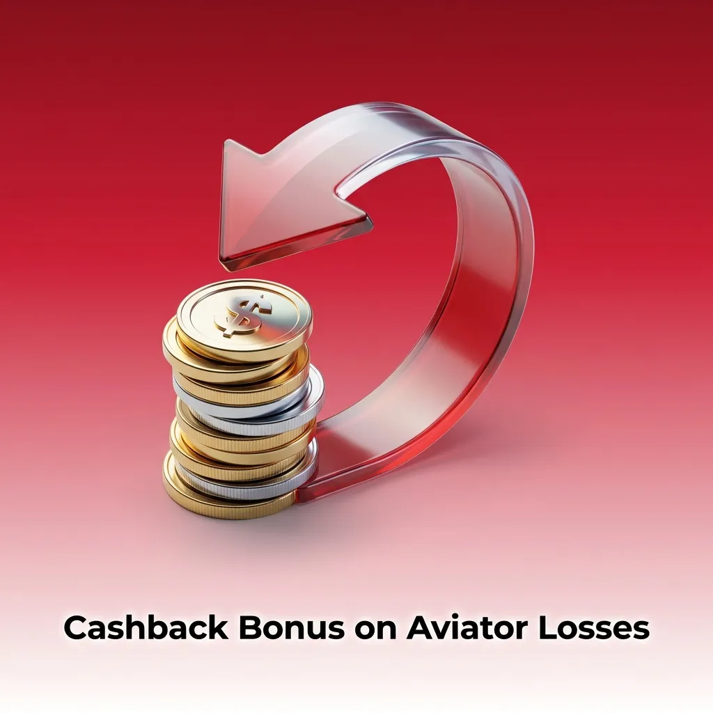 Banner showing “Cashback Bonus on Aviator Losses” with rupee symbols and a refund arrow easing player bankroll stress