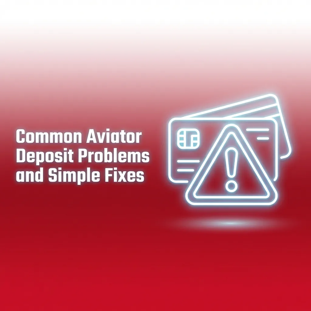 Infographic titled “Common Aviator Deposit Problems and Simple Fixes” listing causes like bank decline, delays, limits, and bonus issues