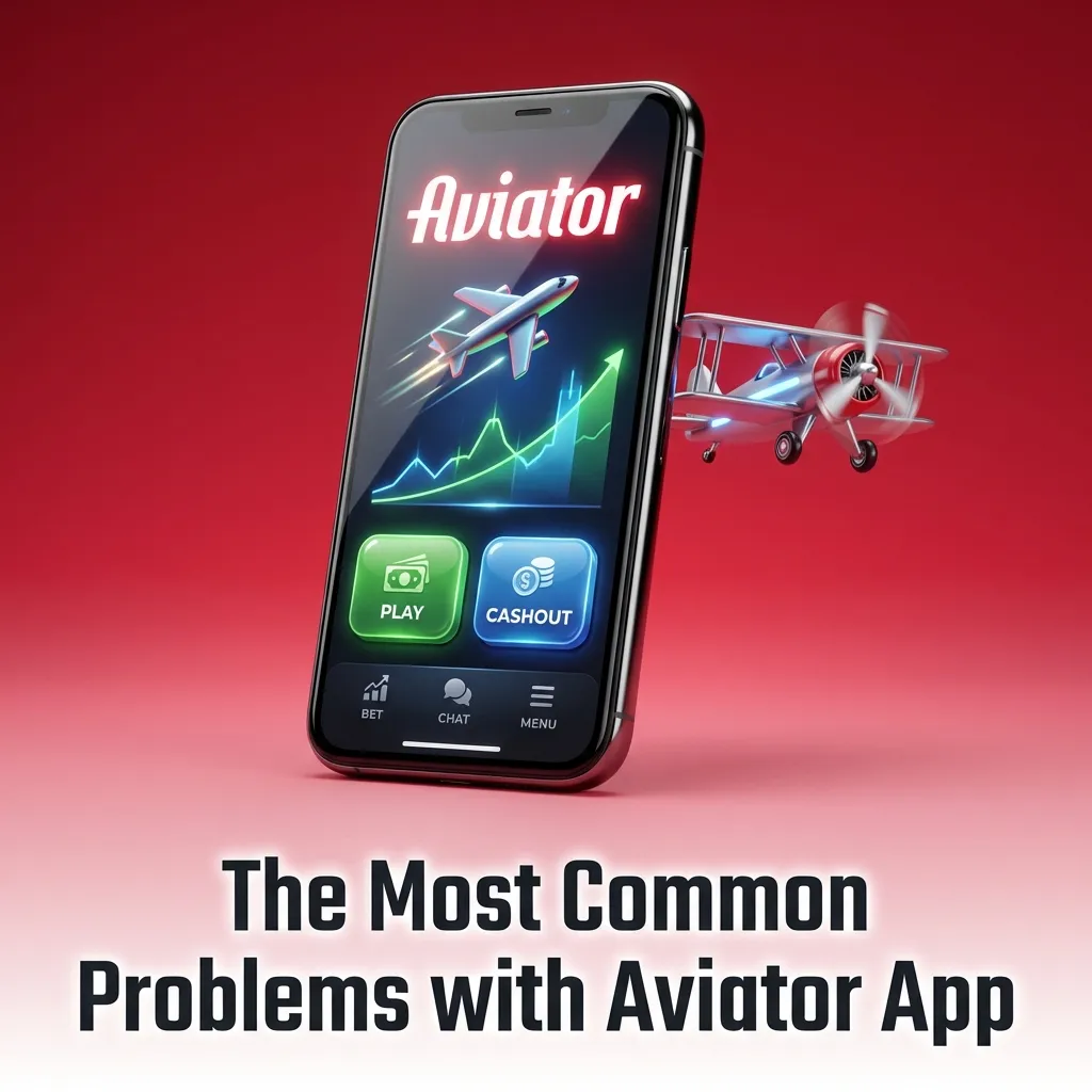Illustrated checklist of five common Aviator app issues on mobile with brief troubleshooting tips for smoother gameplay
