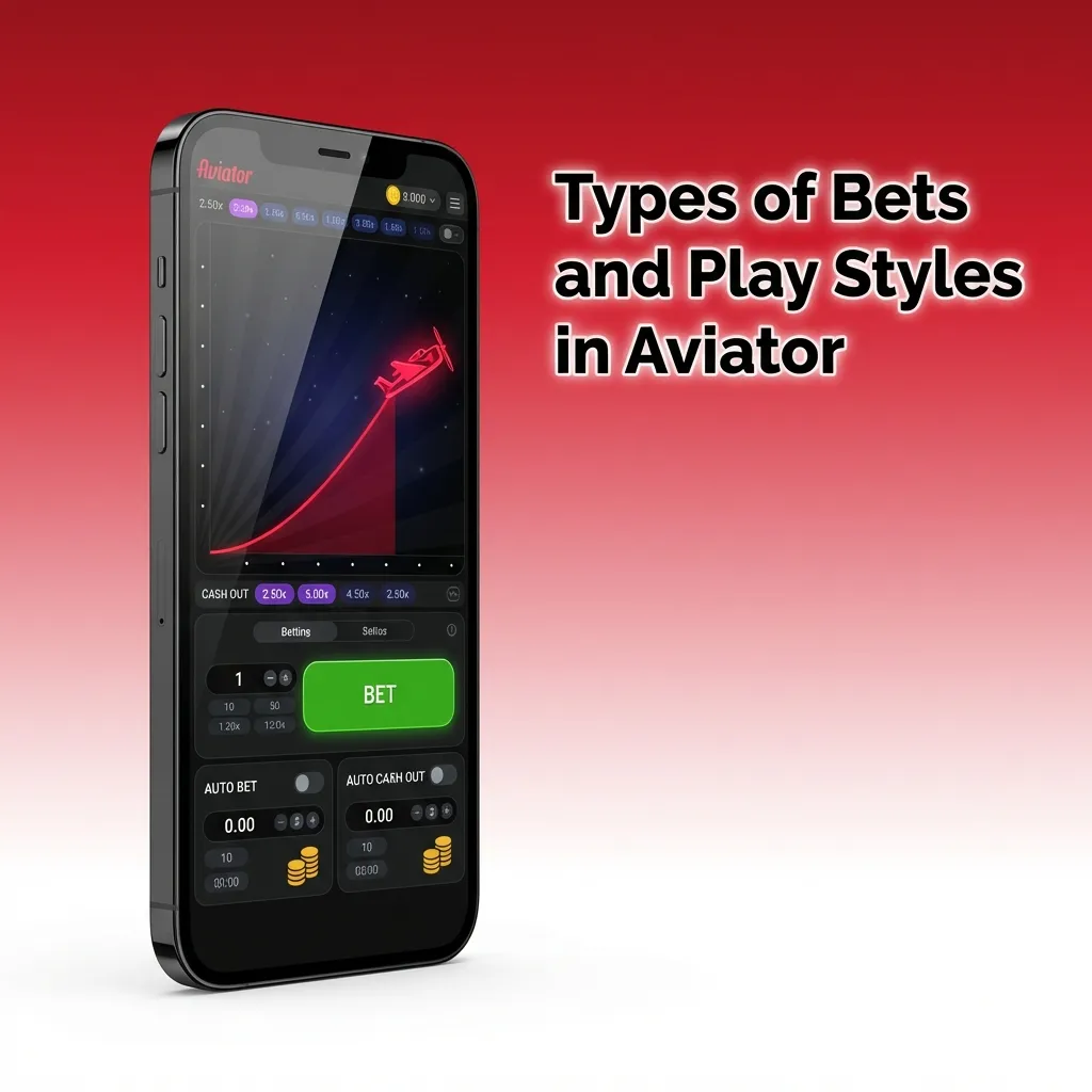 Illustration of Aviator game with two bets, auto-bet, and auto cashout options highlighting different risk play styles