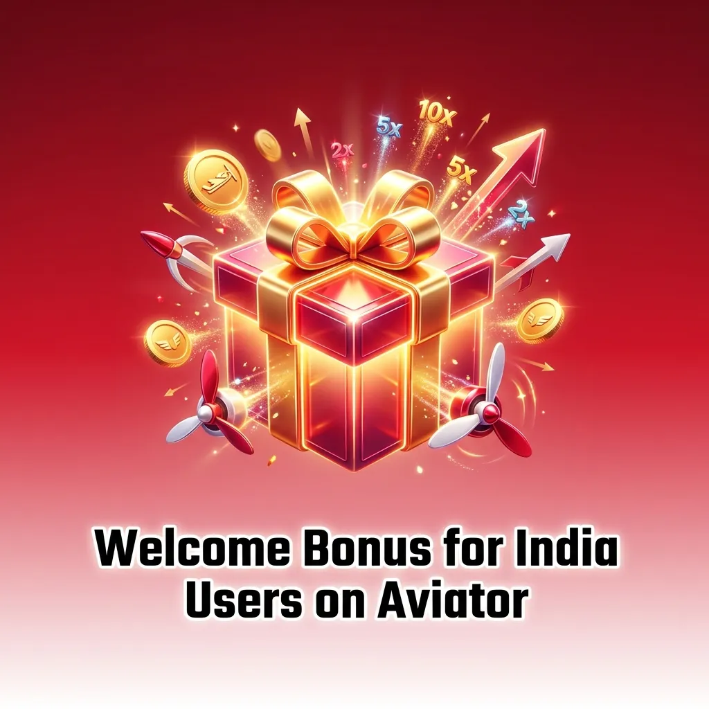 Promo banner showing India users claiming a 100% INR casino welcome bonus for Aviator with step-by-step signup icons
