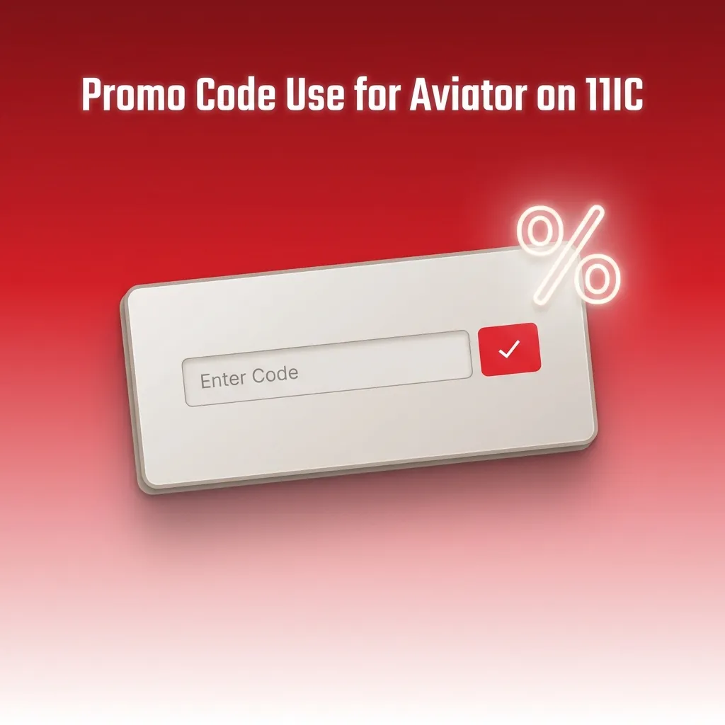 Illustration of 11IC Aviator promo code “AVIATOR11IC” being entered for extra bonus before deposit in India
